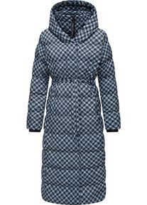 Ragwear Damen Steppmantel "Niara Long Print", blau, modisch, Gr. XXL, Außenmaterial: 100% Polyester, Innenfutter: 100% Polyester, Wattierung: 100%
