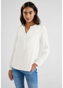 Street One Damen Shirtbluse "Style Bamika", weiß, casual, Gr. 44, Web, Obermaterial: 100% Viskose, Blusen, mit Seitenschlitzen