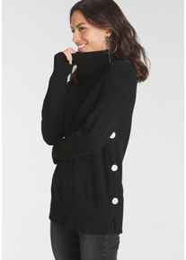Laura Scott Damen Rollkragenpullover, schwarz, feminin, Gr. 34, unifarben, Strick, Obermaterial: 50% Viskose, 26% Polyamid, 24% Polyester, Pullover,