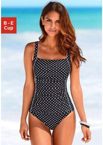Lascana Damen Badeanzug, schwarz-weiß, Gr. 38, gepunktet, Polyamid, Badeanzüge, im Pünktchen-Design mit Shaping-Effekt