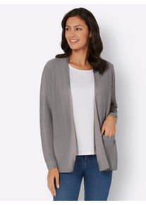 Classic Basics Damen Strickjacke, grau, Gr. 54, unifarben, 100% Polyacryl, Strickjacken