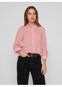 Vila Damen Langarmbluse "VIROSA L/S SHIRT - NOOS"cloud dancer stripes:dubarry, modisch, Gr. 42, gestreift, Web, Obermaterial: 100% Viskose, Blusen