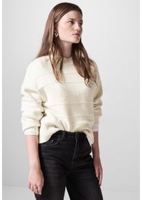 Damen Strickpullover, weiß, casual, Gr. 40, STREET ONE STUDIO, unifarben, Web, 37% Baumwolle, 34% Polyacryl, 26% Polyester, 3% Elasthan, Pullover,