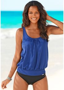 Lascana Damen Oversize-Tankini, blau, Gr. 38, unifarben, Polyamid, Bikini-Sets, Miederverstärkung am Cup, Unterbrustgummi rundum, verstellbare Träger