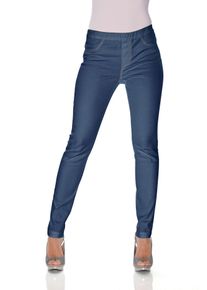 Heine Damen Leggings, blau, Gr. 21, unifarben, 76% Baumwolle, 21% Polyester, 2% Elasthan, 1% Viskose, Hosen