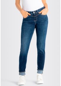 MAC Damen Slim-fit-Jeans "RICH SLIM", blau, casual, Gr. 38, Denim/Jeans, Obermaterial: 71% Baumwolle, 16% Polyester, 11% Lyocell, 2% sonstige Fasern,