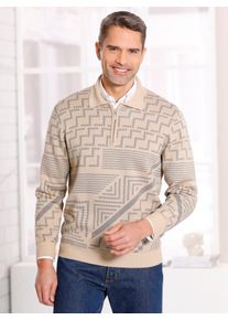 CLASSIC Herren Polokragenpullover "Polopullover", beige, Gr. 54, gemustert, mehrfarbig, 100% Polyacryl, Pullover