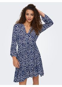 Only Damen Blusenkleid "ONLCLEMMENTINE LIFE 3/4 DRESS WVN NOOS"ombre blau aop:clemmentine grafic, modisch, Gr. S, bedruckt, Web, Obermaterial: 100%