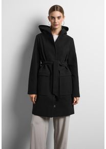 Street One Damen Langjacke, schwarz, casual, Gr. 38, unifarben, Stoff, 100% Polyester, Jacken, in Woll-Optik
