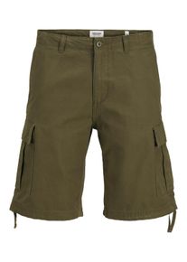 Jack & Jones JACK & JONES Herren Cargoshorts "JPSTCOLE BARKLEY JJCARGO SHORTS SN", grün, Basic, Gr. S, unifarben, Web, Obermaterial: 100% Baumwolle, Hosen, mit
