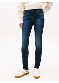 Tommy Jeans Damen Skinny-fit-Jeans "LW SKN CH12", blau, casual, Gr. 31, unifarben, Denim/Jeans, Obermaterial: 98% Baumwolle, 2% Elasthan, Jeans, mit