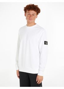 Herren Sweatshirt "BADGE CREW NECK", weiß, casual, Gr. L, Calvin Klein Jeans, Sweatware, Obermaterial: 100% Baumwolle, Sweatshirts, mit Logopatch