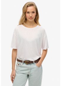Superdry Damen T-Shirt "STUDIOS DROPPED SHOULDER TEE"optic, casual, Gr. S, unifarben, Single Jersey, Obermaterial: 60% Baumwolle, 40% Modal, Shirts