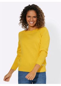 Casual Looks Damen Strickpullover "Pullover", gelb, Gr. 44, unifarben, 70% Baumwolle, 30% Polyester, Pullover