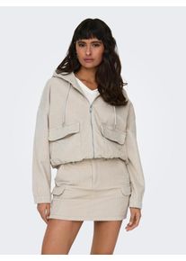 Only Damen Cordjacke "ONLKENZIE L/S CORD JACKET PNT NOOS", grau, modisch, Gr. XS, unifarben, Web, Cord, Obermaterial: 98% Baumwolle, 2% Elasthan,