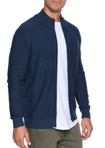 INDICODE Herren Strickjacke "Marland", blau, modisch, Gr. XL, unifarben, Strick, Obermaterial: 100% Baumwolle, Strickjacken