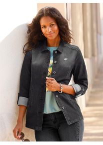 Inspirationen Damen Jeansbluse, blau, Gr. 40, unifarben, 81% Baumwolle, 17% Polyester, 2% Elasthan, Blusen