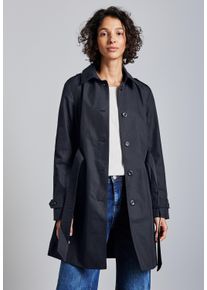 Street One Damen Trenchcoat, blau, casual, Gr. 34, unifarben, Web, 69% Baumwolle, 31% Polyester, Mäntel, mit Bindegürtel