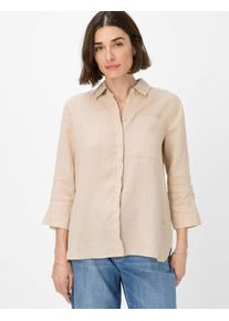 Brax Damen Kurzarmbluse "Style VICKI", braun, Gr. 42, 100% Leinen, Blusen
