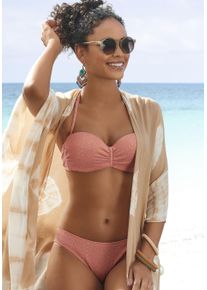 JETTE Damen Bügel-Bandeau-Bikini, rot, Gr. 34, strukturiert, Animalprint, Polyamid, Bikini-Sets