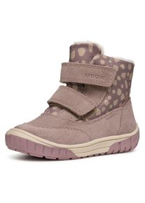 Geox Kinder Winterboots "B OMAR GIRL WPF", Gr. 20, beige, Veloursleder, Textil, Glitzer, Schuhe, Klettstiefel, Babystiefel Winterstiefel mit schönem