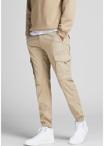 Jack & Jones JACK & JONES Herren Cargohose "PAUL FLAKE", braun, modisch, Gr. 33, Obermaterial: 98% Baumwolle, 2% Elasthan, Hosen