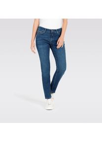 MAC Damen Slim-fit-Jeans, blau, casual, Gr. 48, Denim/Jeans, Obermaterial: 56% Baumwolle, 16% Polyester, 15% Hanf, 11% Lyocell, 2% Elasthan, Jeans