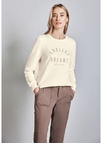 Street One Damen Sweatshirt, weiß, casual, Gr. 44, bedruckt, Sweatware, 65% Baumwolle, 35% Polyester, Sweatshirts, mit Rundhalsausschnitt