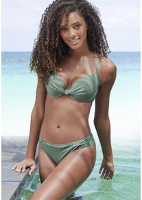 s.Oliver Damen Bügel-Bikini-Top "Spain", grün, Gr. 36, unifarben, Microfaser, Microfaser, Bikini-Oberteile, mit geraffter Mitte