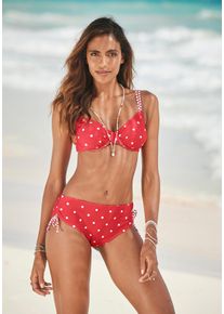 s.Oliver Damen Bügel-Bikini-Top "Audrey", rot, Gr. 36, gepunktet, gestreift, Recycling-Polyamid, Bikini-Oberteile, im Punkte und Streifen Mix