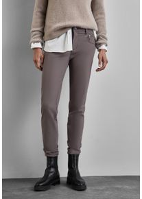 Street One Damen Röhrenhose, braun, casual, Gr. 46, unifarben, Stoff, 88% Polyamid, 12% Elasthan, Hosen, Middle Waist