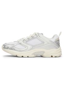 Tommy Jeans Damen Keilsneaker "TJW ARCHIVE RETRO RUNNER", Gr. 36, beige, Textil, Lederimitat, sportlich, Schuhe, Freizeitschuh, Halbschuh,