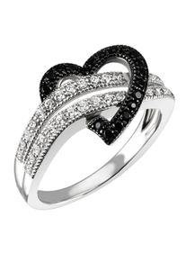 Firetti Damen Fingerring "Schmuck Geschenk Silber 925 Silberring Herz", 56, Silber 925 (Sterlingsilber), 2mm, weiß, Silber 925 (Sterlingsilber),