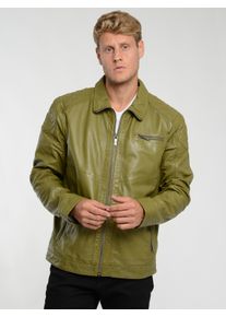 JCC Herren Lederjacke "3102231", grün, Gr. 52, Oberstoff: 100% Lammleder / Innenfutter oben: 100% Polyester / Innenfutter unten: 100% Baumwolle /