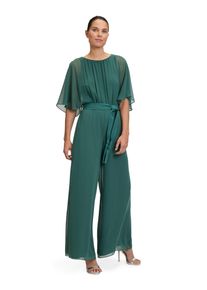 Vera Mont Damen Overall "Vera Mont Jumpsuit mit Bindegürtel", grün, Gr. 48, Chiffon, Obermaterial: 100% Polyester. Futter: 100% Polyester., Overalls,