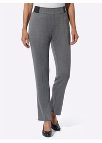 Classic Basics Damen Webhoseschwarz, steingrau fischgrat, Gr. 48, gemustert, Hahnentrittmuster, Glencheckmuster, 95% Polyester, 5% Elasthan, Hosen