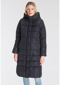 Only Damen Steppmantel "ONLTINA PUFFER X LONG COAT OTW", blau, casual, Gr. S, unifarben, leicht glänzend, Web, Steppware, Obermaterial: 100%