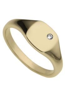 Firetti Damen Diamantring "Schmuck Geschenk Gold 333 Damenring Goldring Siegelring Diamant", 17, 0,02 ct P2 = erkennbare Einschlüsse, Gelbgold