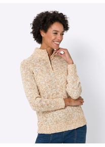 Classic Basics Damen Strickpullover "Pullover", gelb, Gr. 48, meliert, gemustert, mehrfarbig, 100% Polyacryl, Pullover