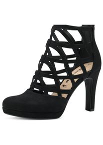 Tamaris Damen Ankleboots, Gr. 35, schwarz, Textil, festlich, Schuhe, Stilettoabsatz, Abendmode, High Heel-Stiefelette mit Cut-Outs