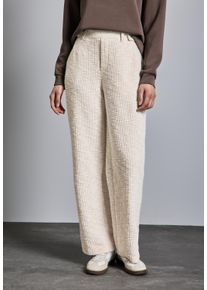 Street One Damen Stoffhose, beige, casual, Gr. 42, unifarben, Web, 37% Baumwolle, 36% Polyester, 24% Polyester, 3% Elasthan, Hosen, High Waist