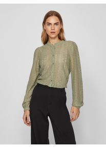 Vila Damen Blusenshirt "VICHIKKA LACE L/S SHIRT- NOOS", grün, modisch, Gr. L, unifarben, Jersey, Obermaterial: 95% Polyamid, 5% Elasthan, Shirts