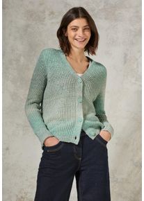Cecil Damen Cardigan, grün, casual, Gr. XL, unifarben, Web, 58% Baumwolle, 34% Polyacryl, 8% Polyester, Strickjacken, mit Knopfleiste