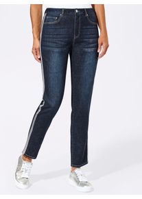 Inspirationen Damen 5-Pocket-Jeans, blau, Gr. 19, unifarben, bedruckt, gemustert, 99% Baumwolle, 1% Elasthan, Jeans