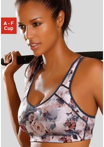 active by Lascana LASCANA ACTIVE Damen Sport-BH, Gr. 70, bunt, Microtouch, Obermaterial: 76% Polyamid, 24% Elasthan, sportlich, BHs, ohne Bügel, für starke
