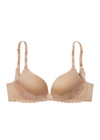Lascana Damen Push-up-BH, Gr. 90, braun, Microtouch, Obermaterial: 60% Polyamid, 35% Polyester, 5% Elasthan, elegant, BHs, ohne Bügel, mit extra