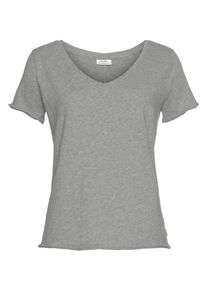 Marc O'Polo Damen T-Shirt, grau, casual, Gr. XS, MARC O'POLO DENIM, Jersey, Obermaterial: 100% Baumwolle, Shirts, mit abgerundetem V-Neck