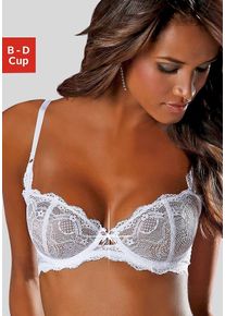 Lascana Damen Bügel-BH, Gr. 70, weiß, Spitze, Obermaterial: 88% Polyamid, 12% Elasthan, sexy, BHs, aus Spitze, Dessous