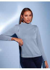 CRÉATION L CREATION L Damen Strickpullover "Pullover", blau, Gr. 36, unifarben, 60% Viskose, 40% Baumwolle, Pullover