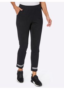 Classic Basics Damen Jerseyhose, schwarz, Gr. 38, gemustert, 100% Baumwolle, Hosen